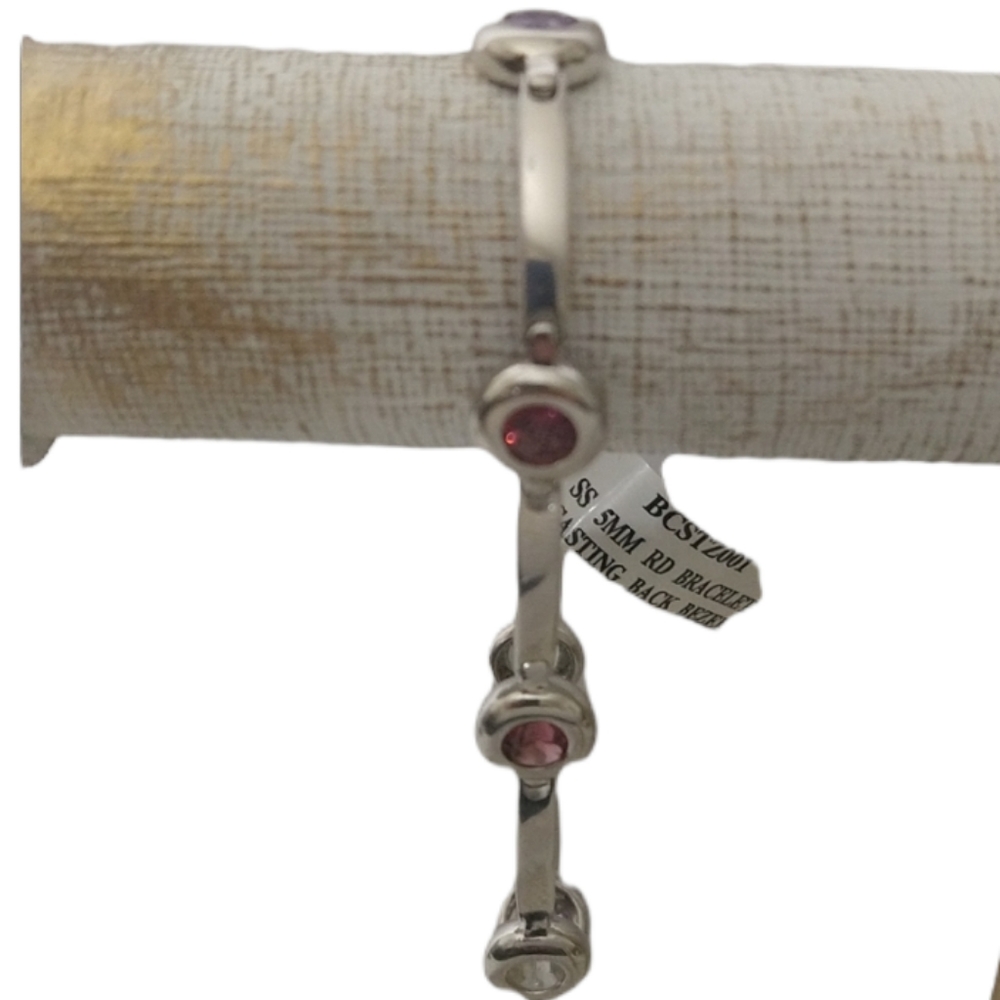 SFC Silver Multi colored stone bracelet